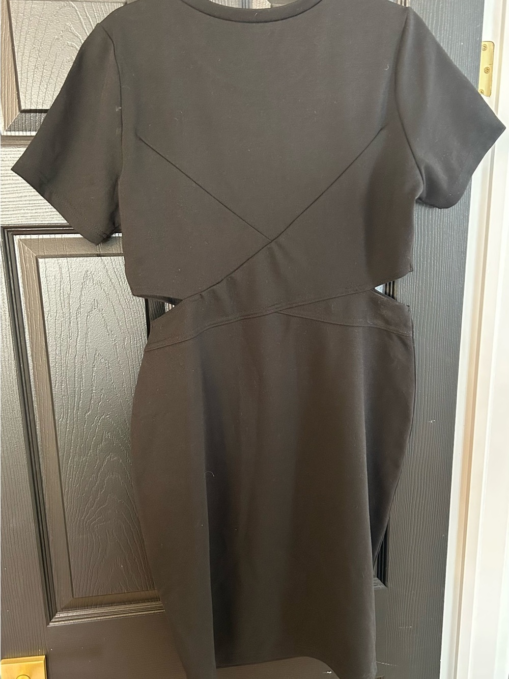 Forever 21 Black Short Sleeve Cutout Bodycon Mini Dress - Picture 3 of 3